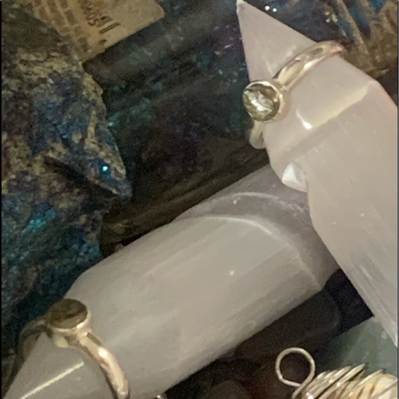 Raw Moldavite & Silver Ring #5.5 - Picture 6 of 16